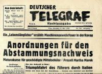 Sammlung Anschluß Österreichs an das Deutsche Reich 1938: 1132 Zeitungen, 94 Postkarten, 95 Ephemera und 22 Bücher.