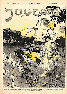 Jugend. Münchner illustrierte Wochenschrift für Kunst und Leben. Jg. 1896 1. Jg., Heft-Nr. 42 - 17. Oktober Titelblatt von Adalbert Niemeyer, München EUR 7,00	Bestellnr.:	 j 9625b